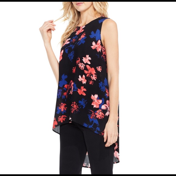 Vince Camuto Tops - 🆕VINCE CAMUTO FLORAL - PRINT HI- LO BLOUSE(Sz XL)